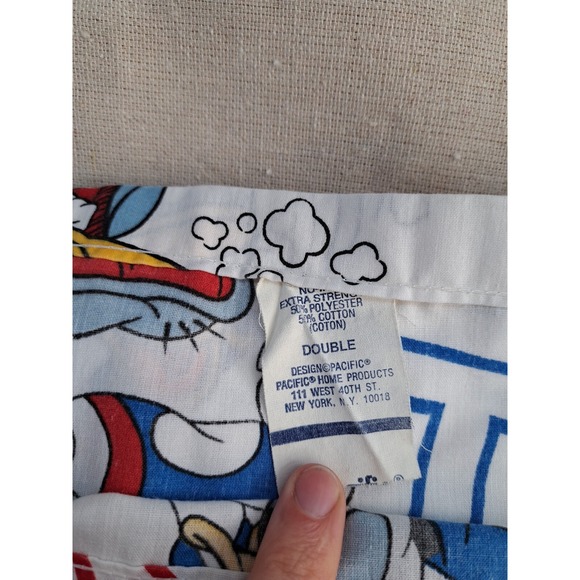 Disney Mickey & Friends Double Flat Sheet 96x80 Alphabet Vtg Pacific Daffy Goofy - Picture 2 of 6